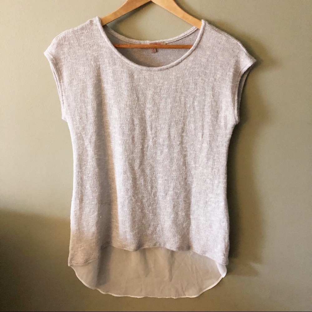 Green Envelope Short sleeve sheer panel shirt MED